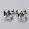 Heart Brass Clip-on Earring Findings KK-TAC0005-03P-1
