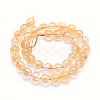 Natural Citrine Beads Strands G-O166-10-6mm-2