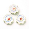 Handmade Porcelain Flower Beads Strands PORC-J008-04C-1