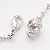 Chakra Jewelry Natural Gemstone Round Bead Link Bracelets BJEW-JB02275-3