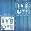 PET Hollow Out Drawing Painting Stencils DIY-WH0391-0146-2