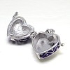 Enamel Heart Rack Plating Platinum Brass Prayer Box Pendants KK-L101-01B-2