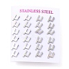 Tarnish Resistant 304 Stainless Steel Greek Alphabet Stud Earrings STAS-D007-07P-13-3