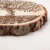 Carved Wood Round Sheets AJEW-WH0362-001-4