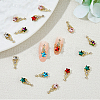 HOBBIESAY 30Pcs 6 Colors Alloy Rhinestone Cabochons MRMJ-HY0001-25-4