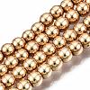 Electroplate Non-magnetic Synthetic Hematite Bead Strands G-Q466-3mm-04-1