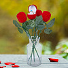 DELORIGIN Flocking Plastic Rose Finger Ring Boxes CON-DR0001-02-6