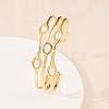 22MM Brass & ABS Plastic Pearl 3 Line Cuff Bangles for Women BJEW-L707-01G-2