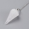 Platinum Tone Brass Crystal Cone Hexagonal Pointed Dowsing Pendulums X-MAK-M015-01I-5