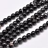 Natural Black Agate Bead Strands G-G962-6mm-12-1