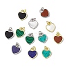 Natural Mixed Stone Heart Charms G-G977-05-1