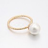Brass Acrylic Pearl Finger Rings for Wedding Jewelry LS-RJEW-J061-RG-2
