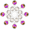 16Pcs 2 Color Glass Charms GLAA-DC0001-02-1
