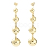 Brass Round Ball Dangle Stud Earrings for Women EJEW-D086-03G-1