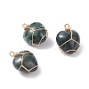 Natural Moss Agate Pendants PALLOY-JF01081-04-1