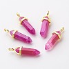 Natural Striped Agate/Banded Agate Pointed Pendants G-G902-A02-2