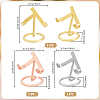 3Pcs 3 Styles Iron Raw Stone Display Holder ODIS-PH0009-13-2