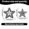8Pcs 2 Styles Star Embroidery Cloth Sew on Appliques DIY-HY0001-90-2