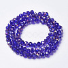 Electroplate Transparent Glass Beads Strands EGLA-A034-T6mm-F15-2