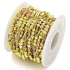 Brass Enamel Round Beaded Link Chain CHC-G022-07G-20-3