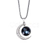 Alloy & Glass Luminous Moon Constellation Pendant Necklaces WG12A0F-12-2