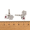 Rack Plating Alloy Crystal & Siam Rhinestone European Dangle Charms FIND-C055-20P-3