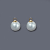 Round Acrylic Pearl Charms KK-E670-01G-2