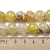 Faceted Natural Fire Crackle Agate Beads Strands G-F447-12mm-N02-5