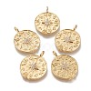 Brass Micro Pave Clear Cubic Zirconia Pendants ZIRC-L091-057G-1