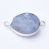 Natural Druzy Quartz Crystal Links connectors G-P252-04-3