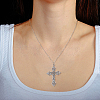 12Pcs 12 Style Heart & Cross & Butterfly & Bat Alloy Enamel Pendant Necklaces Set with Rhinestone NJEW-FI0001-03-5