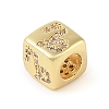 Brass Micro Pave Clear Cubic Zirconia European Beads KK-K368-01G-10-2