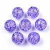 Transparent Crackle Acrylic Round Beads Strands X-CCG-R002-12mm-06-2