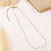 1Pc Imitation Pearl Round Graduated Bead Pendant Alloy Box Chain Necklaces NJEW-LP0007-33-3
