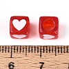 Spray Painted Transparent Acrylic Beads OACR-N140-02C-3