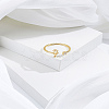 1Pc Letter Brass Rhinestone Open Cuff Rings for Women AJEW-LP0004-47Y-G-3