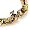 Ion Plating(IP) 304 Stainless Steel Striped Rectangle Link Chains Bracelets for Men & Women BJEW-D031-28G-3