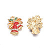 Rack Plating Alloy Enamel Pendants ENAM-N055-143LG-3