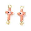 Brass Enamel Connector Charms KK-J302-08G-04-1