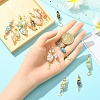 3Pcs 3 Styles Electroplated Natural Quartz Crystal Big Pendants PALLOY-YW00079-01-4