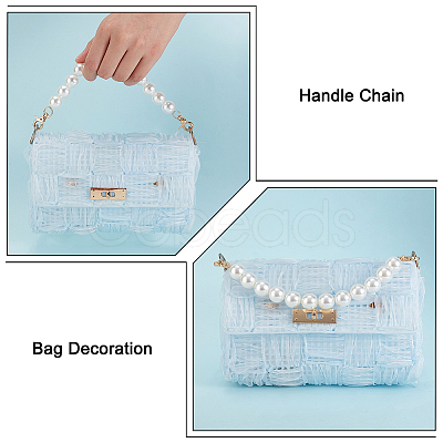 Plastic Imitation Pearl Beaded Bag Handles FIND-PH0009-45-1
