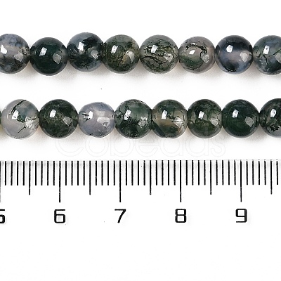 Natural Moss Agate Bead Strands G-J358-01-6mm-1