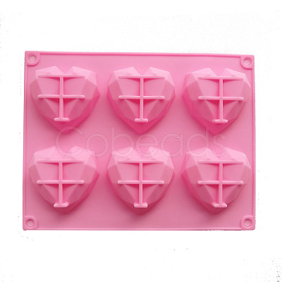 Food Grade Silicone Heart-shaped Molds Trays BAKE-PW0001-065B-1