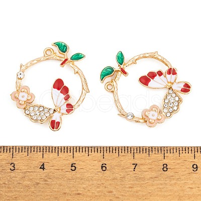 Rack Plating Alloy Enamel Pendants FIND-A040-04KCG-1