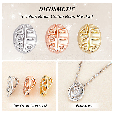 DICOSMETIC 12Pcs 3 Colors Brass Pendants FIND-DC0001-53-1