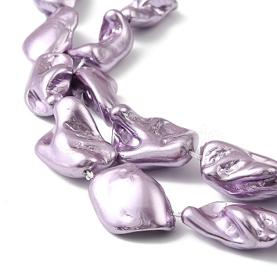 Electroplated Shell Pearl Beads Strands BSHE-A001-01D-1