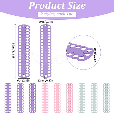 9Pcs 9 Styles Plastic Embroidery Thread Plate DIY-FG0007-69-1