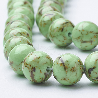 Assembled Synthetic Turquoise and Shell Beads Strands G-S212-10mm-07-1