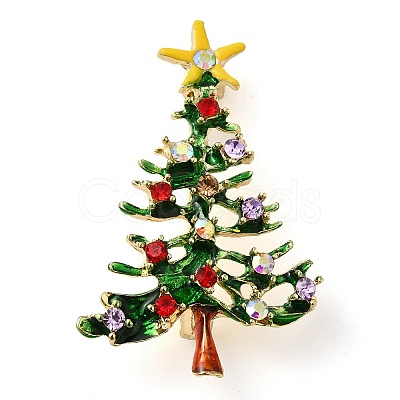 Christmas Alloy Colorful Rhinestone Brooches LS-JEWB-U009-10H-1