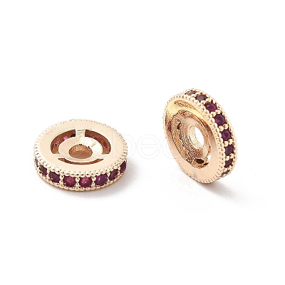 Brass Micro Pave Cubic Zirconia Beads KK-R216-10C-KCG02-1